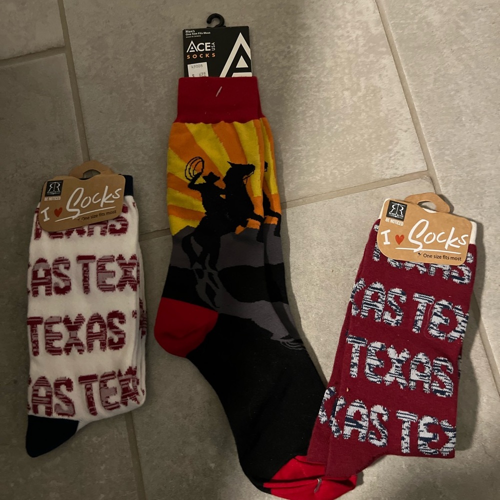Men's Texas Themed Socks - Multicolor